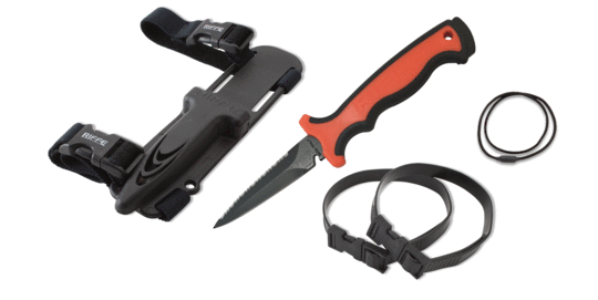 Riffe Spearfisher Knife Wrangler Orange Stubby
